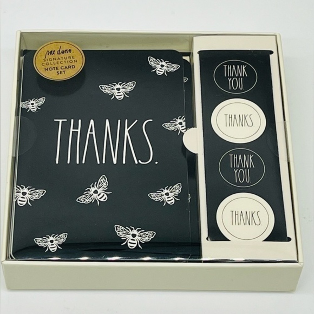 Rae Dunn Thank You cards Set of 12 w Stickers NEW